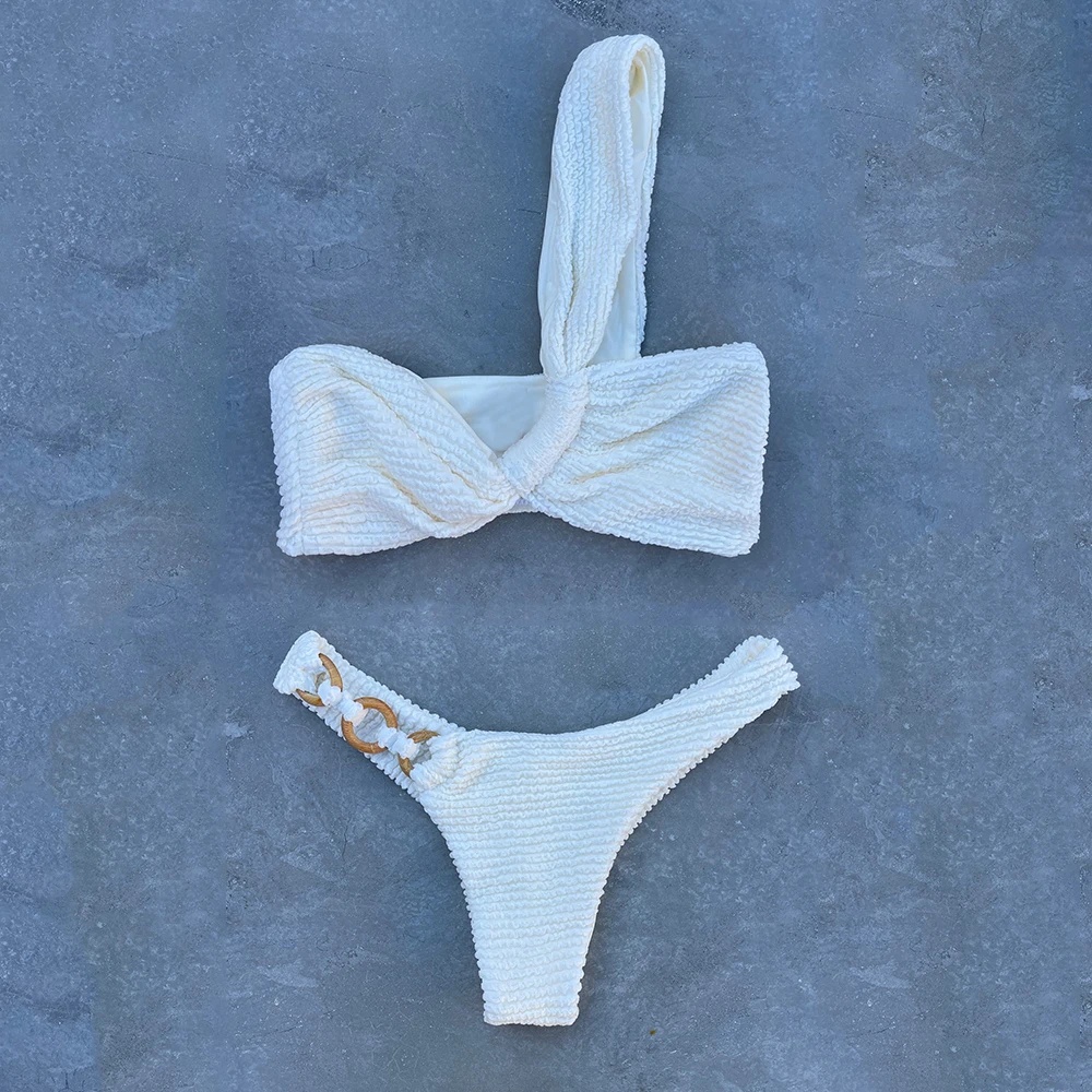Shoulder Pad Set In - RUOTONSEPT-Bikini arrugado con un hombro acolchado