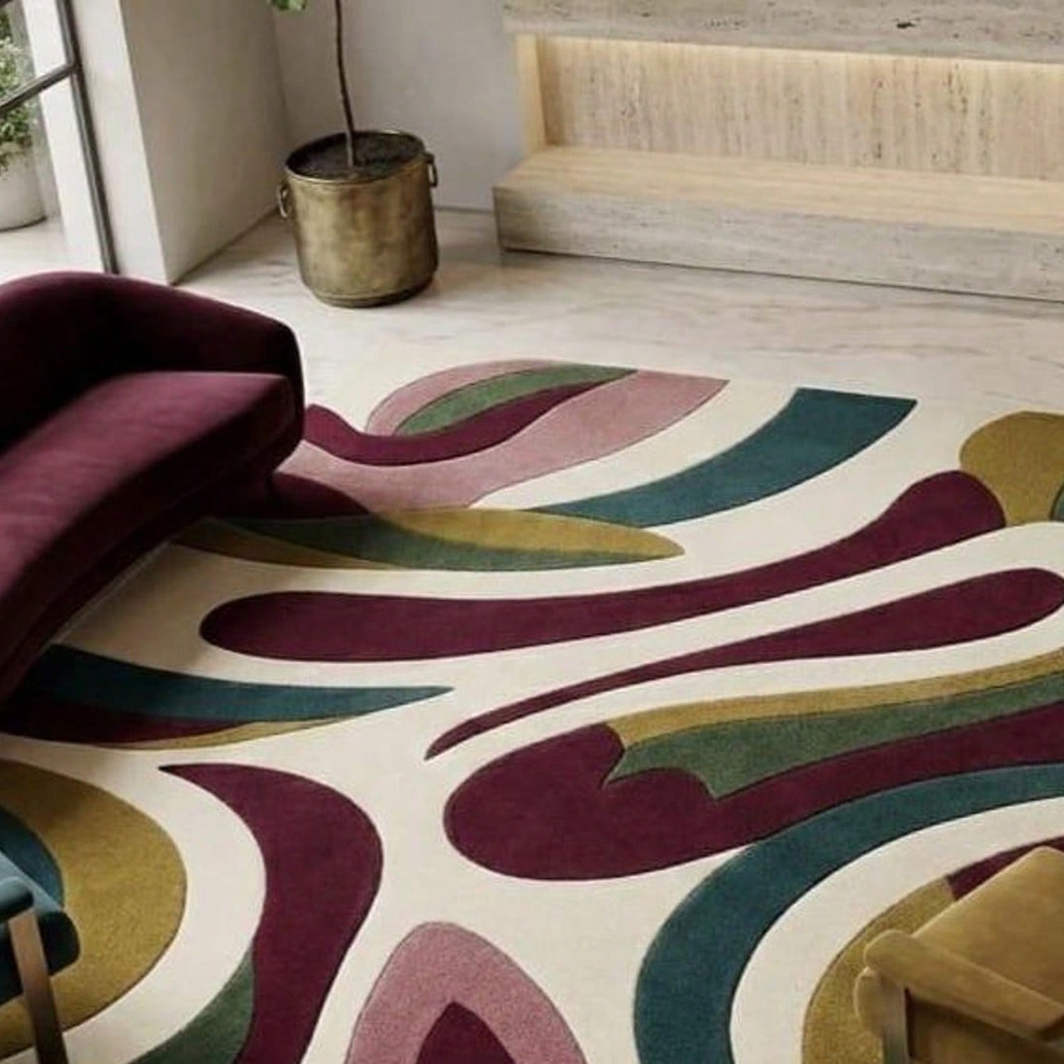 Century Textile & Sewing Supply Hours - Alfombra con Patrón Abstracto, Alfombra de