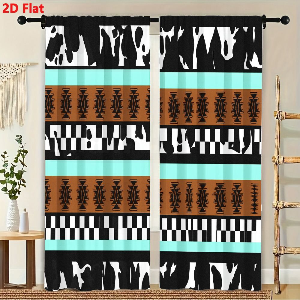 2 Cortinas con Patrón Tribal A - Century Textile & Sewing Supply Hours reseña y precio